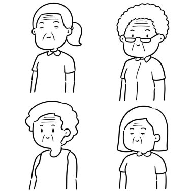 Yaşlı kadınların vektör set