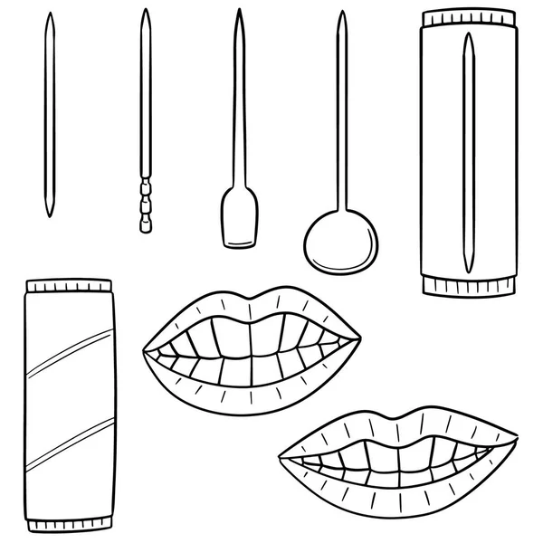 Vector Set Toothpick — Stock Vector