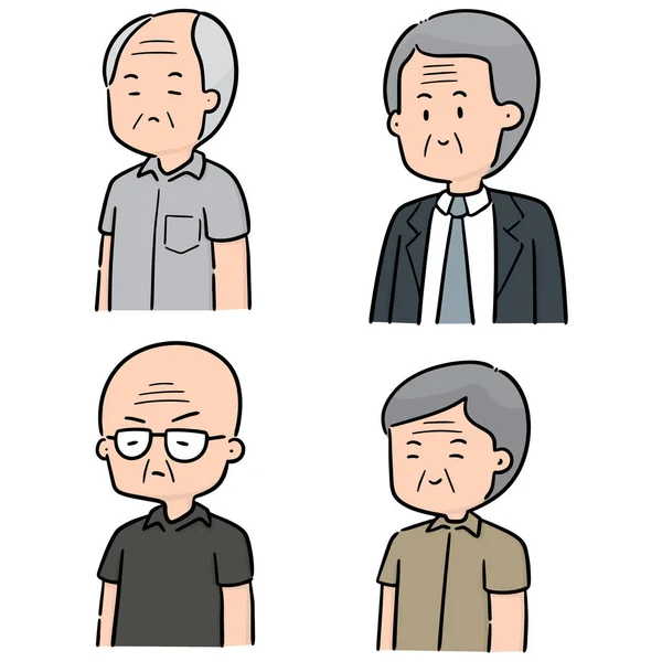 Vector Set Elder Men — Stock Vector