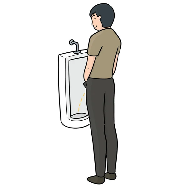 Vector Man Peeing — Stock Vector