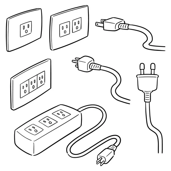 Wektor Zestaw Wtyczek — Wektor stockowy
