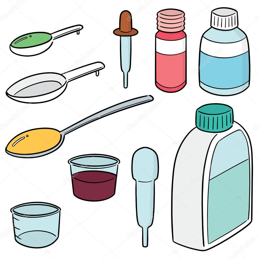 vector set of liquid medicine