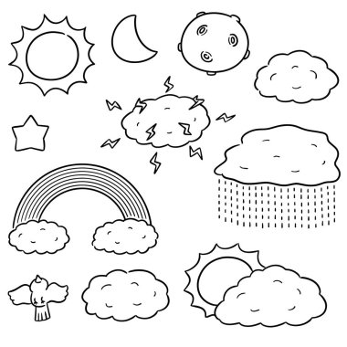 Gökyüzündeki şeylerin vektör kümesi