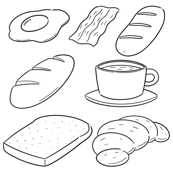 Ensemble Vectoriel Petit Déjeuner — Image vectorielle