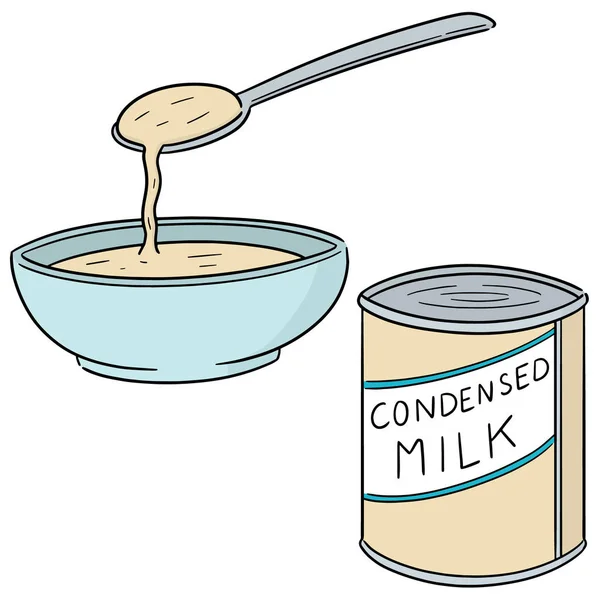 コンデンス ミルクのベクトルを設定 — ストックベクタ