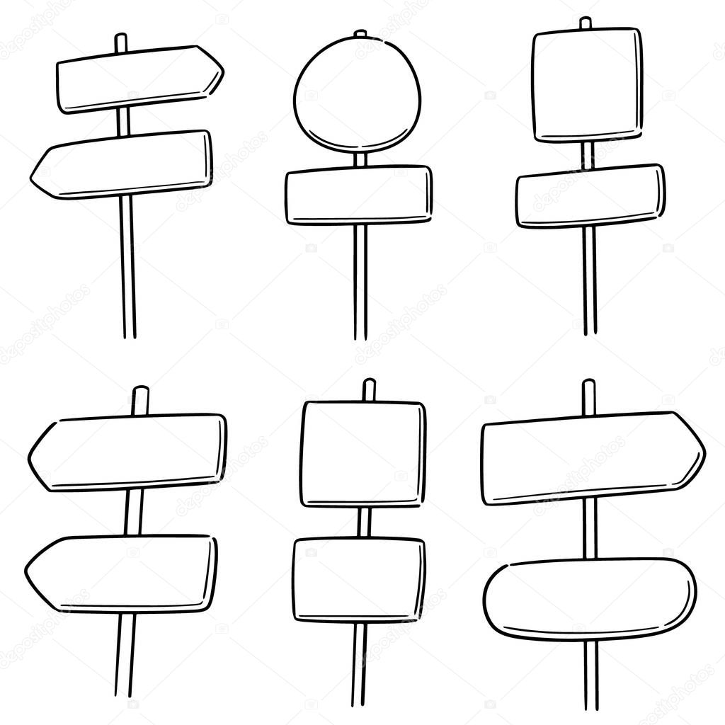 vector set of direction post