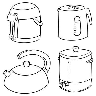 vektör çaydanlık kümesi