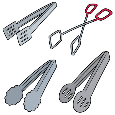 vector set of tongs clipart