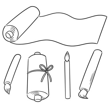 vektör kümesi kaydırma ve fırça