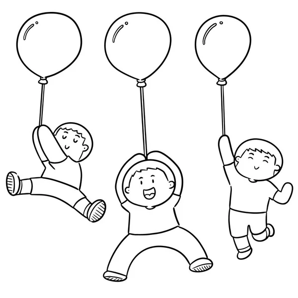 Ensemble Vectoriel Personnes Avec Ballon — Image vectorielle