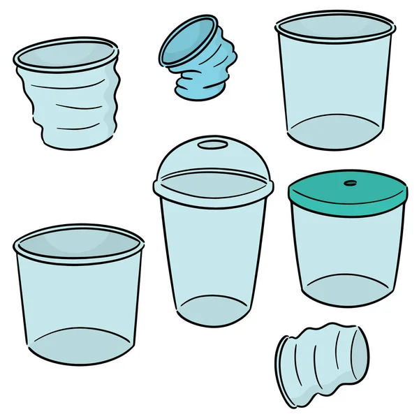プラスチック製のコップのベクトルを設定 — ストックベクタ