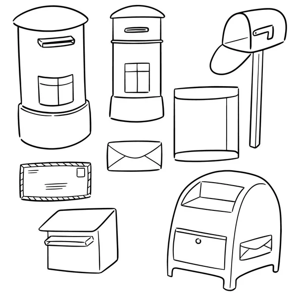 Vector Set Postbox — Stock Vector