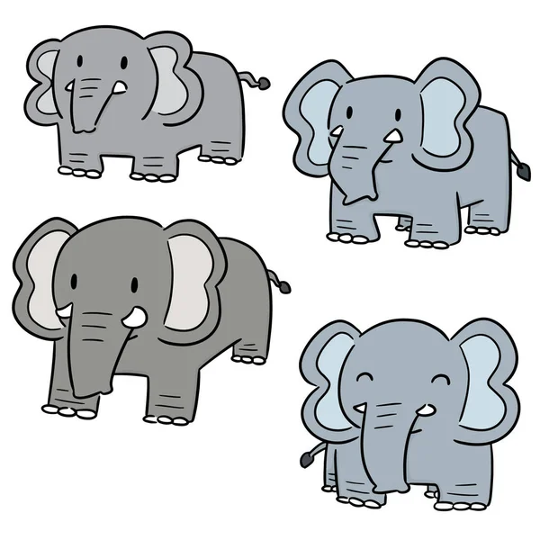 Vektor Set Von Elefanten — Stockvektor