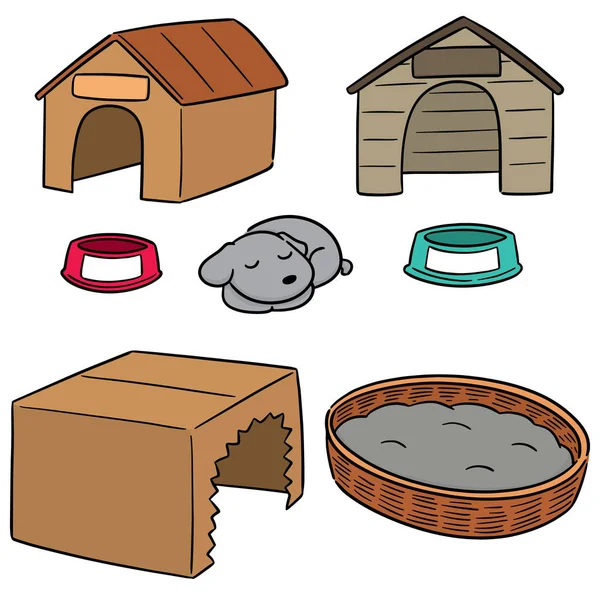 Vector Set Dog House — Stock Vector