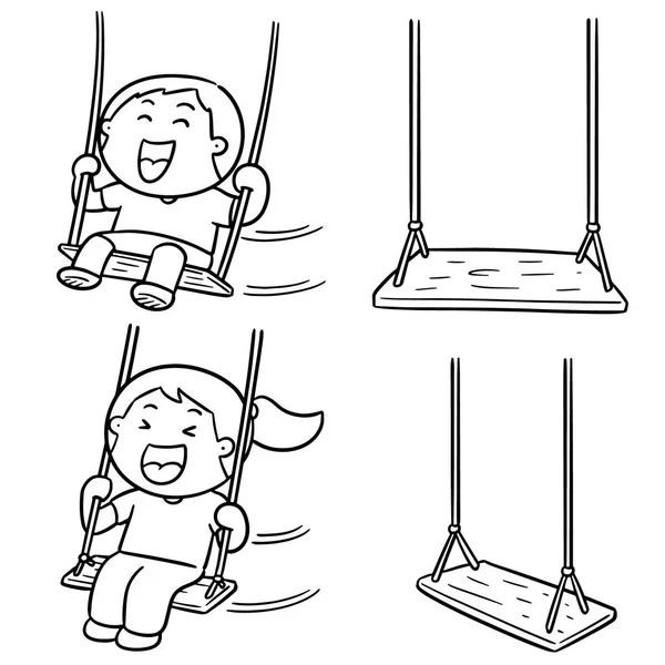 Ensemble Vectoriel Swing Enfant — Image vectorielle