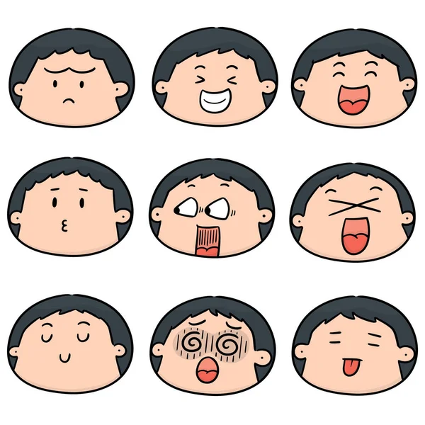 Vector Set Cartoon Face — Stock Vector