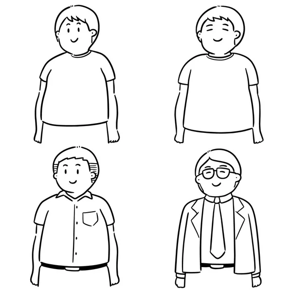 Vector Conjunto Personas Gordas — Archivo Imágenes Vectoriales