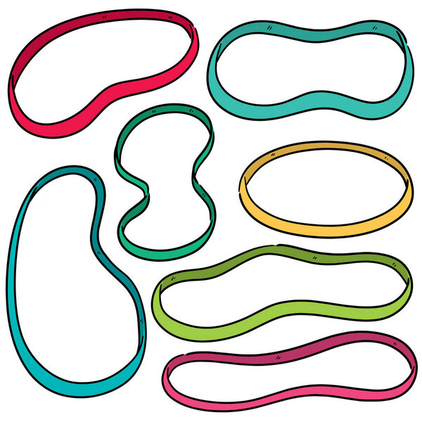 vector set of rubber bands