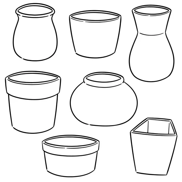 Conjunto Vetorial Vasos — Vetor de Stock