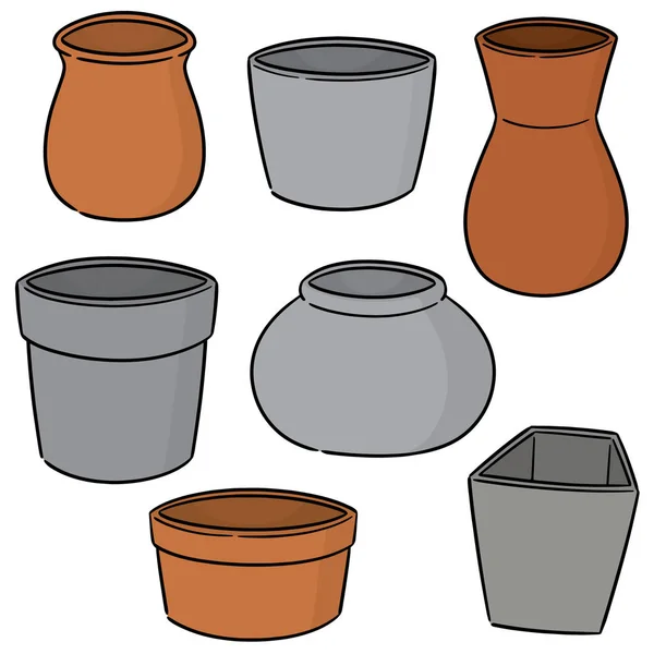 Vector Set Pots — Stock Vector