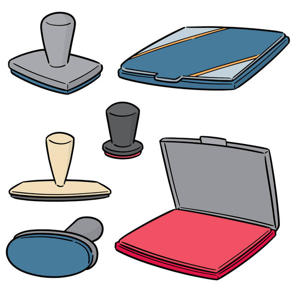 vector set of rubber stamp