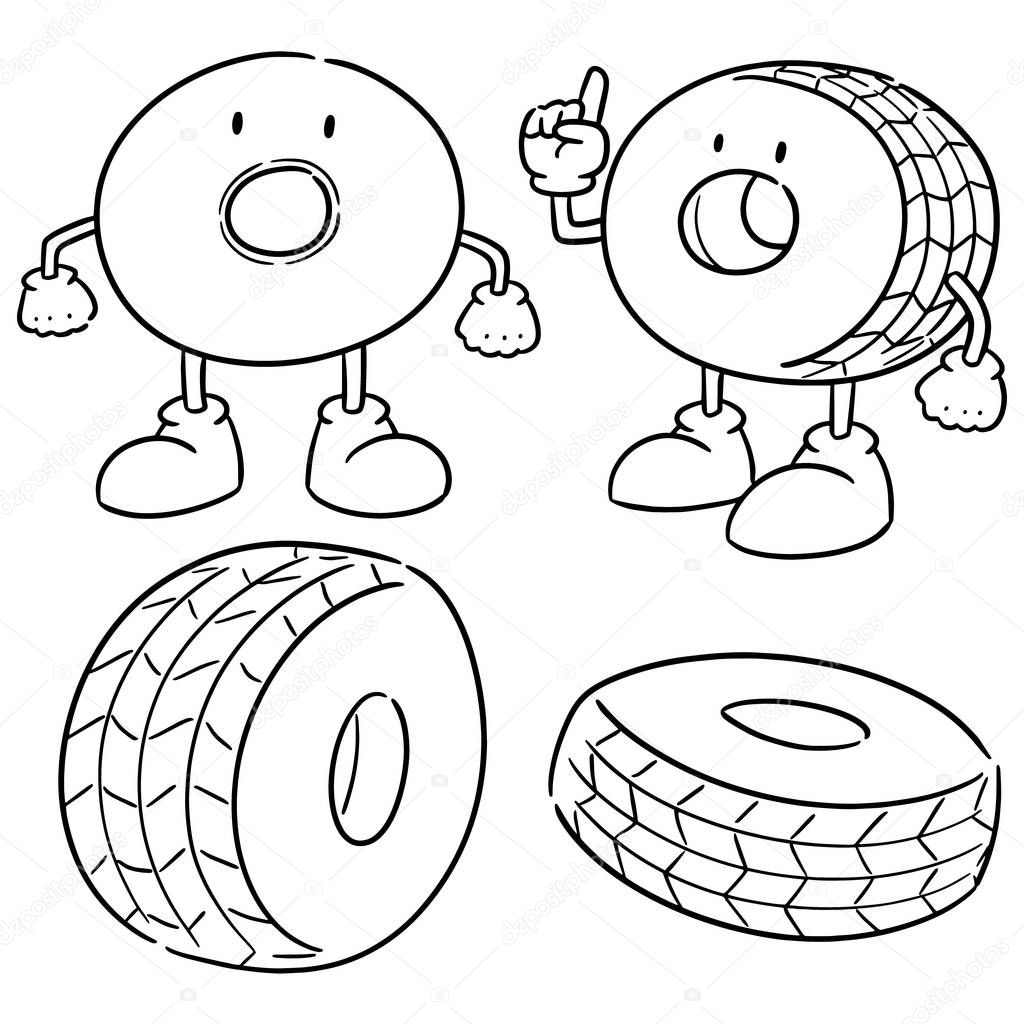 vector set of tires