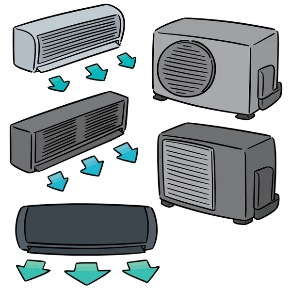 Ensemble Vectoriel Climatiseur — Image vectorielle