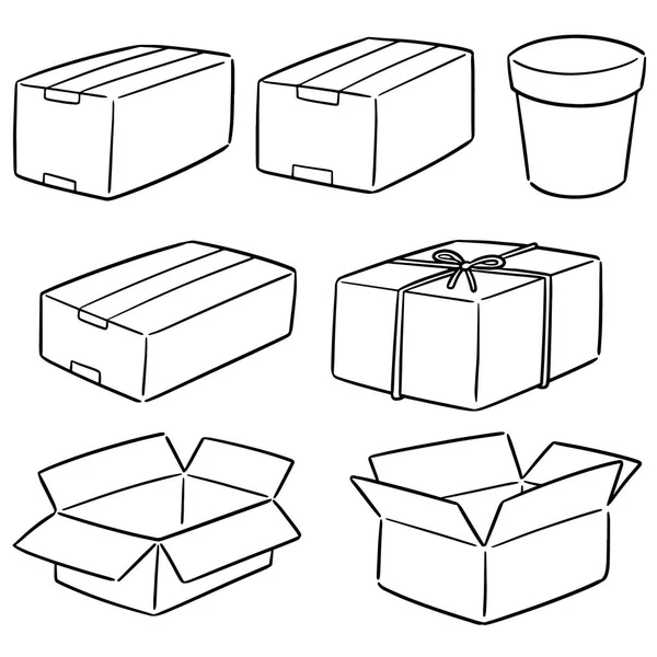 Vector Conjunto Caja — Archivo Imágenes Vectoriales