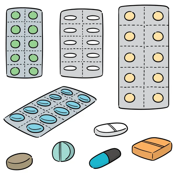 Conjunto Vectorial Medicamentos — Archivo Imágenes Vectoriales