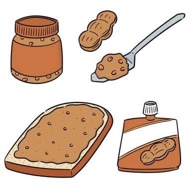 Fıstık ezmesi vektör kümesi