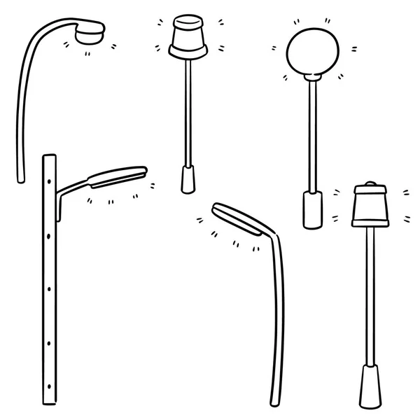 Ensemble Vectoriel Lampe Extérieur — Image vectorielle