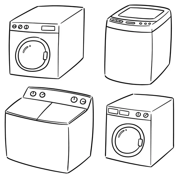 Vector Uppsättning Tvättmaskin — Stock vektor