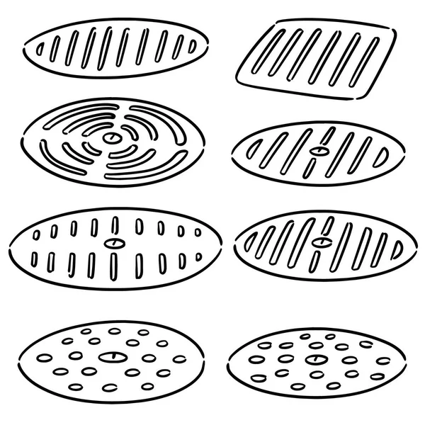 Vector Uppsättning Täcker Avloppet — Stock vektor