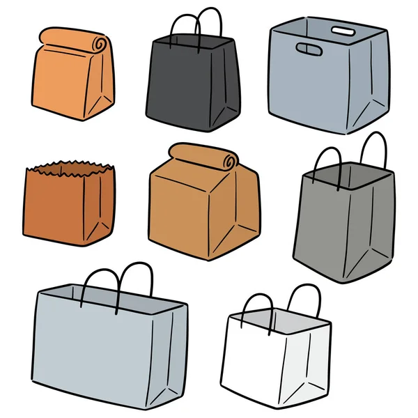 Vector Conjunto Bolsa Papel — Vector de stock