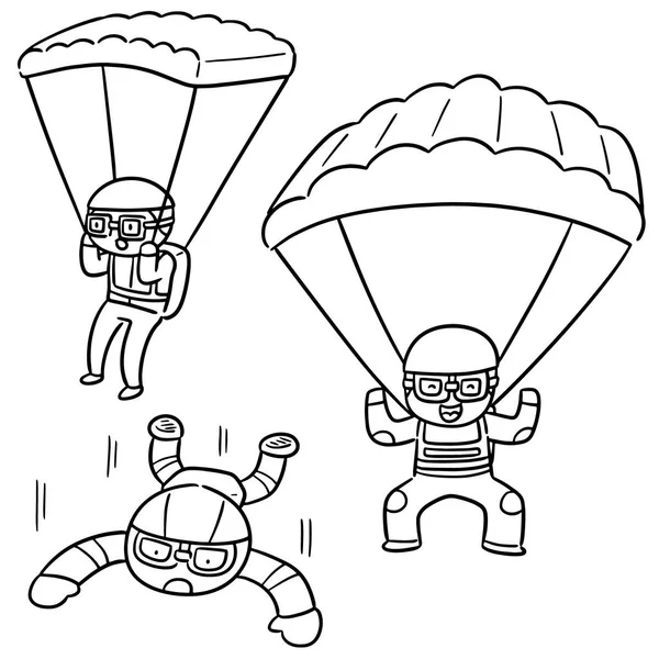 Vektor Készlet Parachuter — Stock Vector