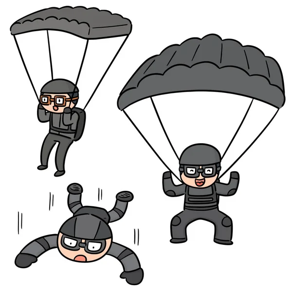 Vektorové Sada Parachuter — Stockový vektor