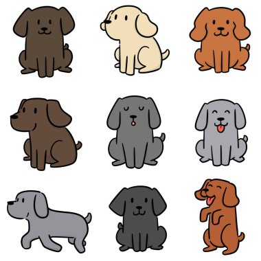 vektör köpek kümesi