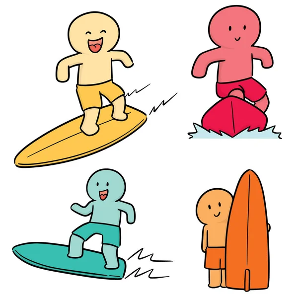 Vector Set Surfer — Stockvector