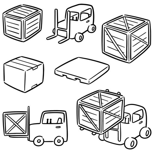 Vector Set Heftruck — Stockvector