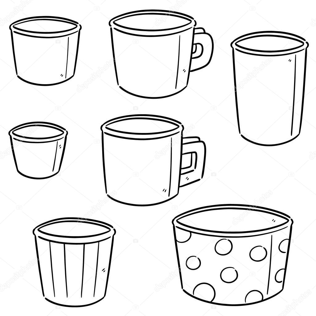 vector set of paper cup