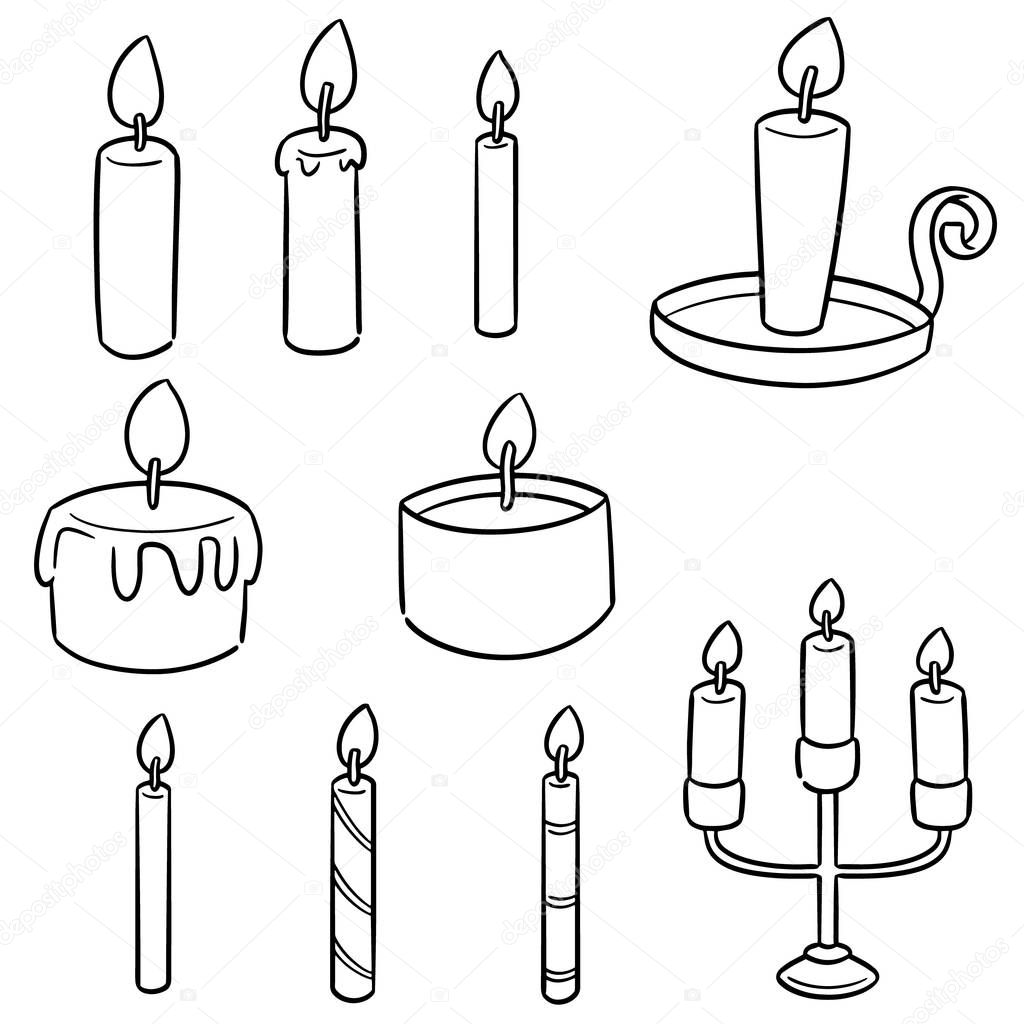 vector set of candle