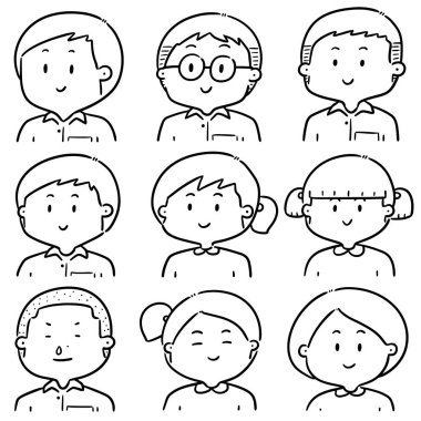 Öğrenci yüzü vektör kümesi