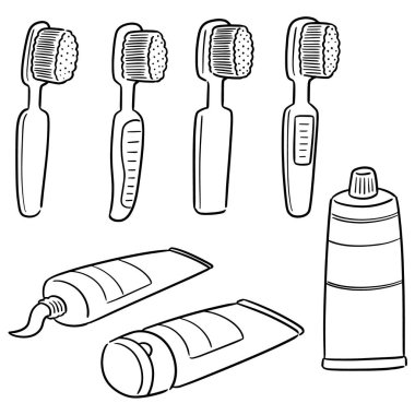 vektör kümesi diş bakım seti