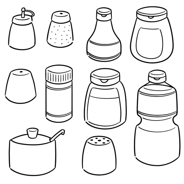 Set Vektor Dari Botol Bumbu - Stok Vektor