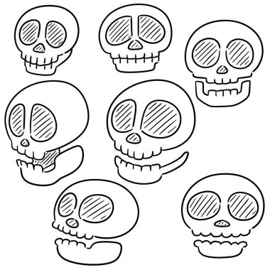 Kafatası karikatür vektör kümesi