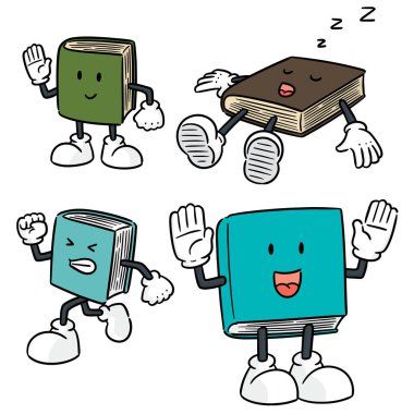 vektör set kitap karikatür