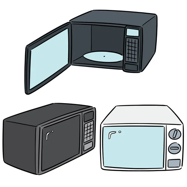 Vector Conjunto Horno Microondas — Archivo Imágenes Vectoriales