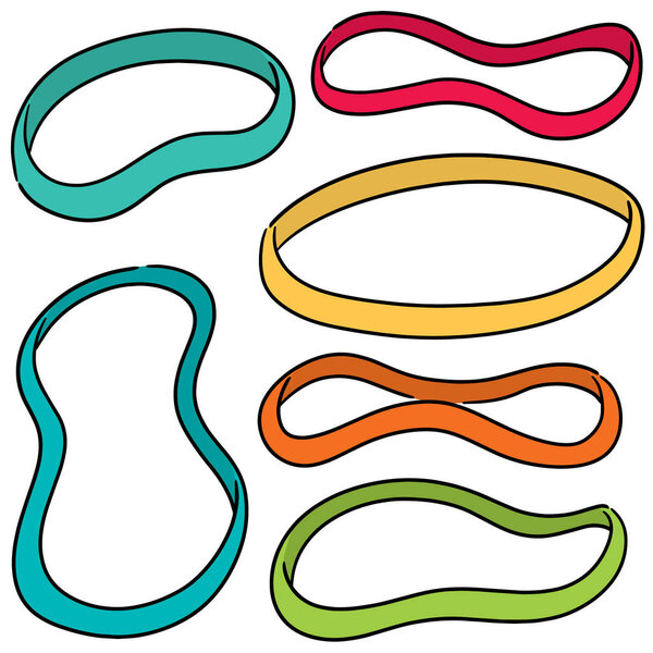 vector set of rubber band