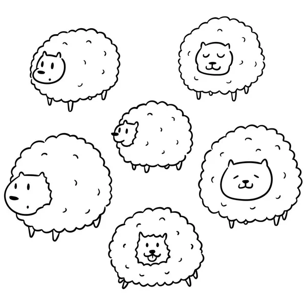 Ensemble Vectoriel Moutons — Image vectorielle