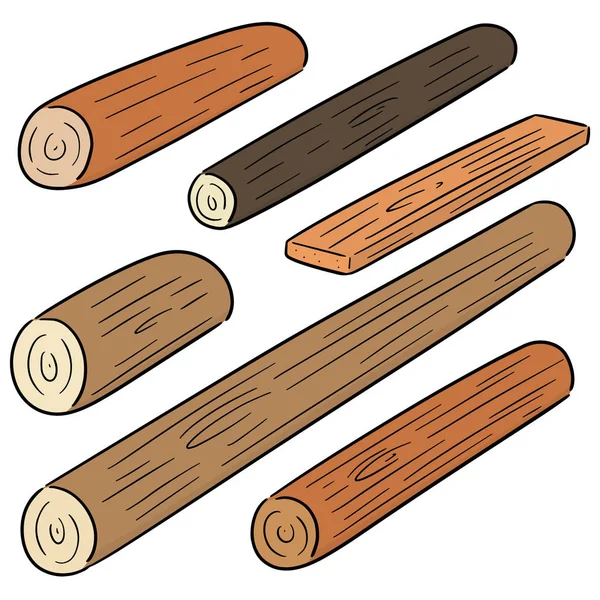 Vector Set Houten Hout — Stockvector